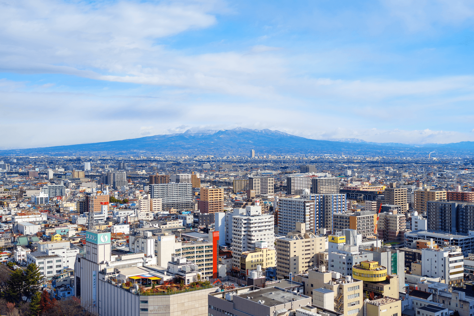 赤城山と前橋・高崎の風景写真